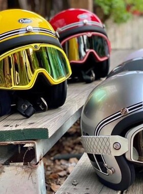 台湾 Gallop复古电动摩托车头盔姜戈Vespa金吉拉踏板 3/4半盔通勤