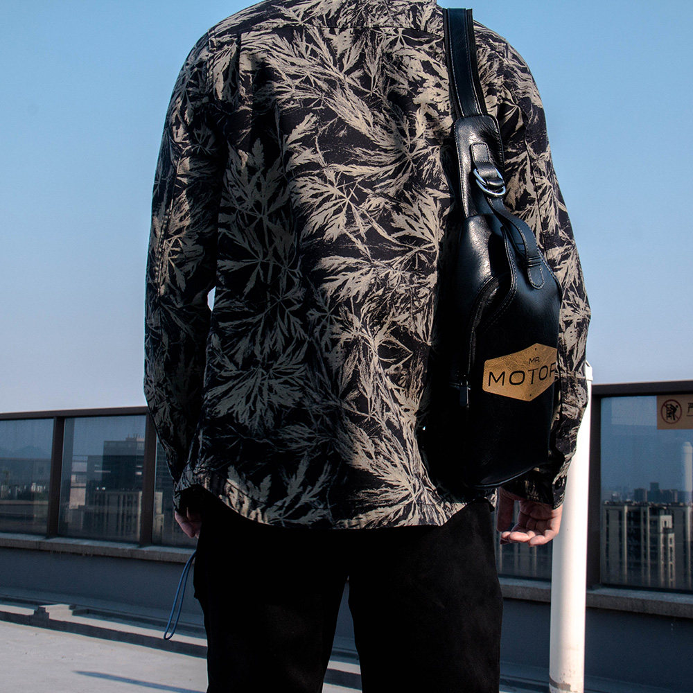 MOTOR 복고풍 야외 스포츠 라이트 오토바이 라이딩 숄더백 가죽 크로스 바디 핸드백 소형 백 가슴 가방