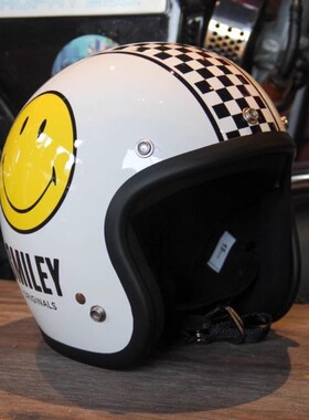 台湾Gallop复古小盔体笑脸头盔姜戈踏板电动摩托车通勤34半盔男女