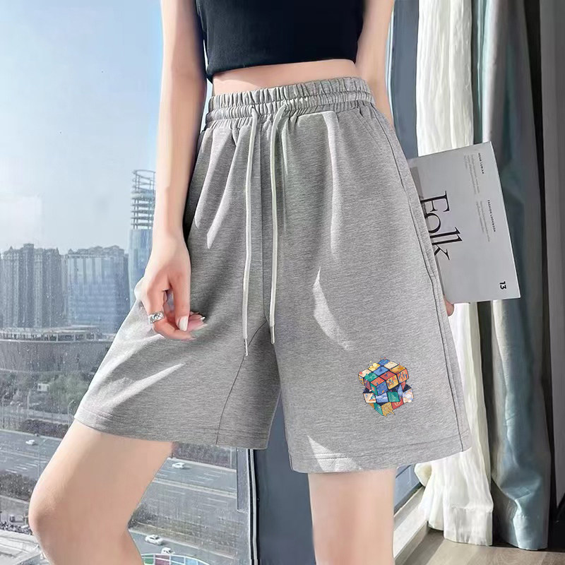 运动短裤女夏季薄款纯棉速干2025新款五分裤阔腿宽松外穿休闲中裤