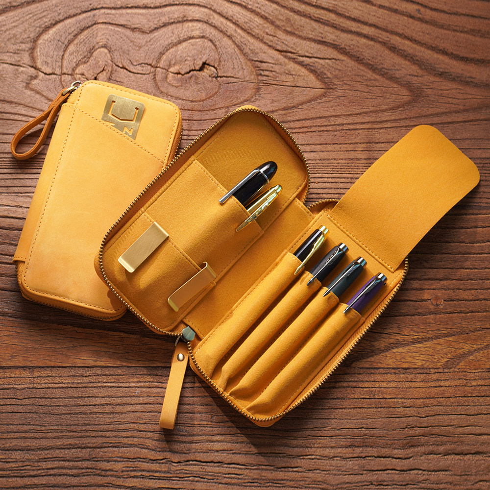 真皮笔袋 磨砂牛巴戈牛皮拉链学生文具收纳袋便携钢笔笔盒,文具电教/文化用品/商务用品,笔袋,淘宝优惠券,粉丝福利购,淘宝优惠卷