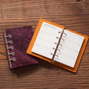 M5/A8 真皮活页笔记本 头层牛皮极简手账日记本 标配横线内页