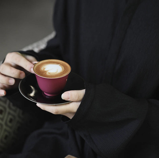 景德镇弥云斋限量版竹影胭脂红墨竹茶杯个人杯陶瓷杯拿铁咖啡杯