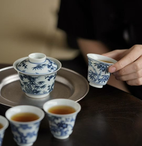 云由山坊手绘青花盖碗茶杯合集