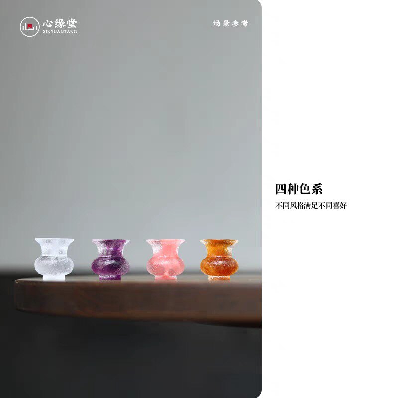 心缘堂琉璃盖置青雅紫砂壶盖托茶器配件茶桌摆件