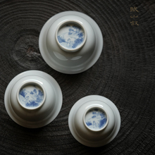 赋山叙审评盖碗景德镇纯白陶瓷盖碗80ml110ml150ml不烫手茶具