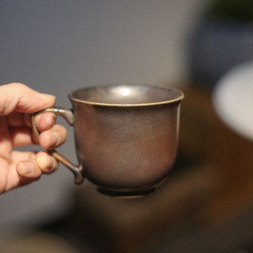 台湾五号窑厂柴烧马克杯柴窑水杯带把陶瓷功夫茶具茶杯和喝茶杯子