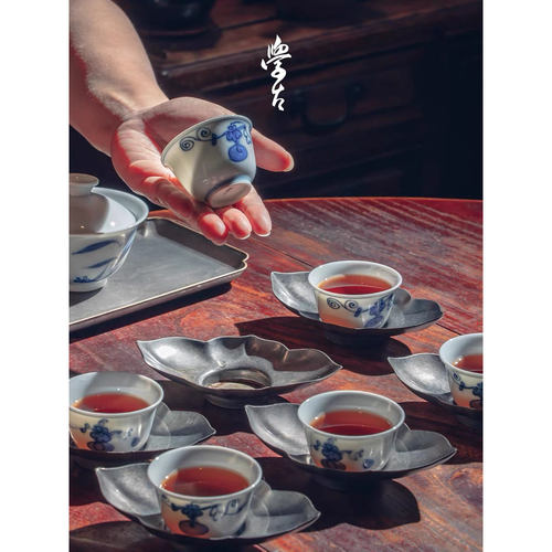 学古景德镇手绘青花茶具