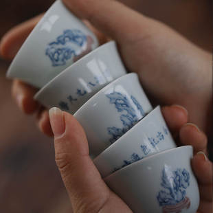 景德镇弥云斋手工手绘茶杯五客杯小客杯功夫茶杯