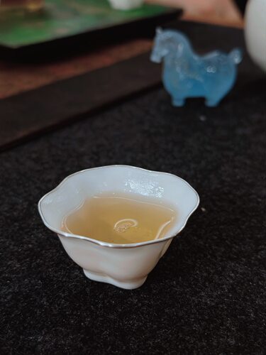 潮州拉胚薄胎小品杯包银边 30ml
