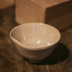 日本老萩烧水洗茶洗建水陶瓷开片功夫茶具配件抹茶碗老木盒装小号
