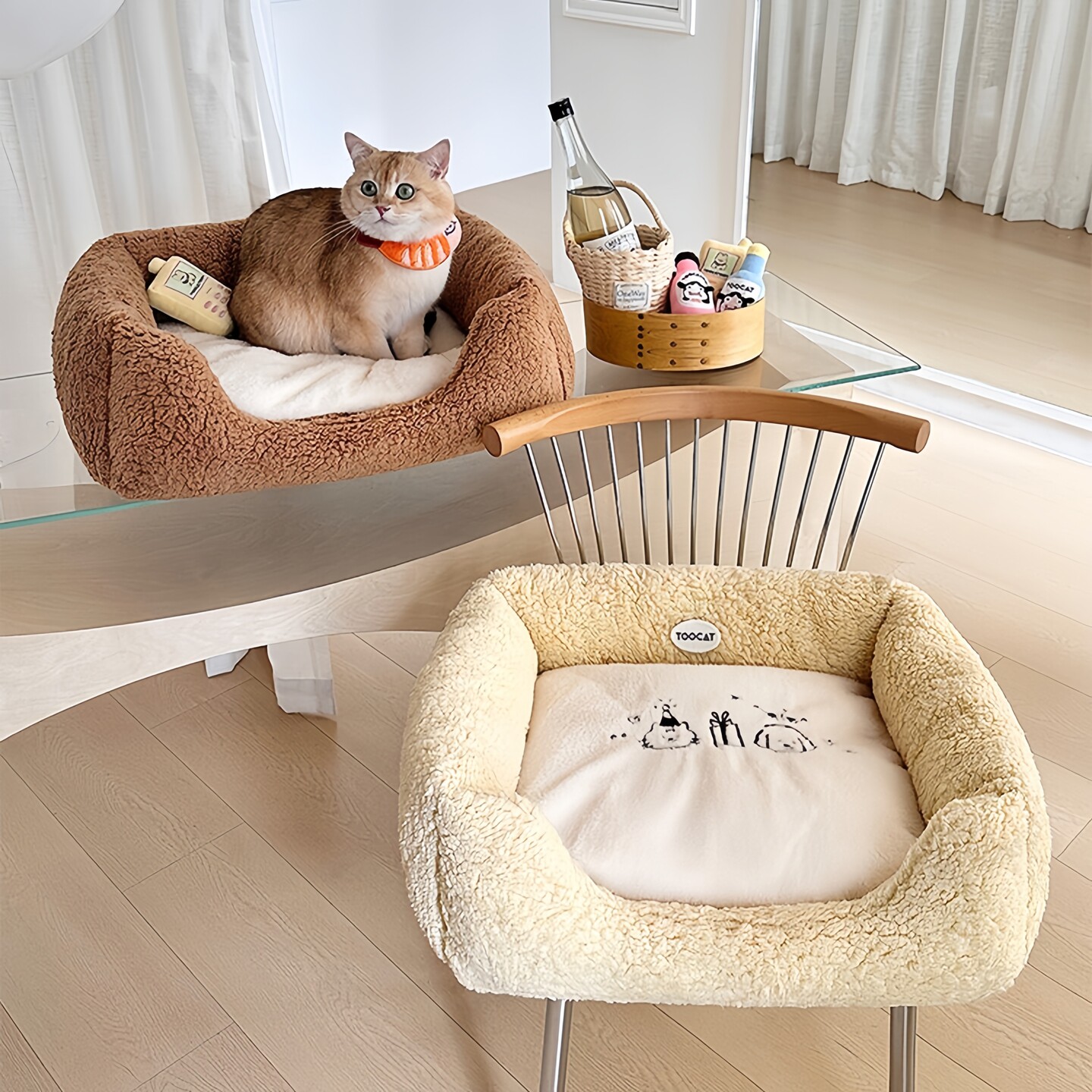 冬羊羔绒方形宠物窝可爱简约小猫小狗刺绣可拆洗保暖狗窝猫床睡垫