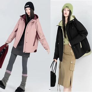 2025款女士款活面脱卸羽绒服九成品S9777女衣皮外壳翻新定制加工