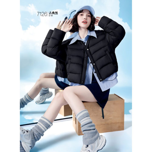 2026新款羽绒服九成品女士款修身短款衣壳翻新定制加厚加工J7126