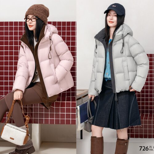 2026新款羽绒服半九成品女士款宽松短款衣壳翻新定制加厚加工F726