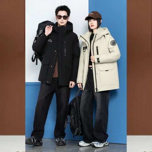 2025冬款男女同款户外脱卸羽绒服半九成品倪X910翻新定制冲绒加工