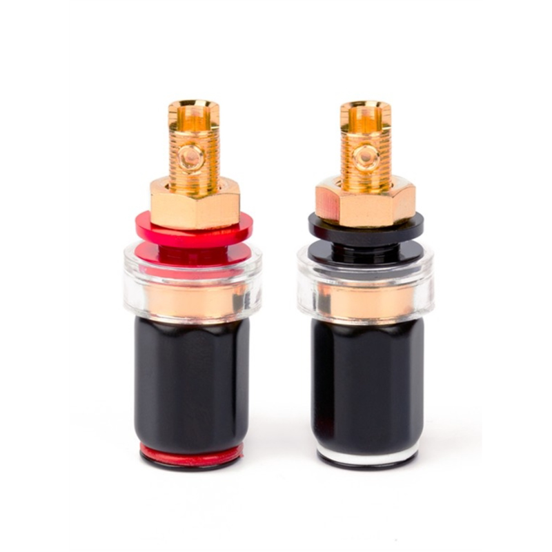 纯铜镀金 发烧音响功放短杆接线柱 音箱喇叭香蕉插座短脚免焊端子