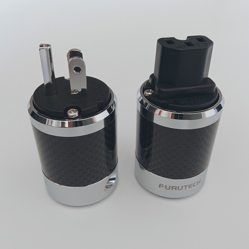 古河NCF碳纤维电源插头尾插 HIFI电源音响配件电源线美标美式接头