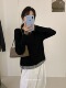 秋冬小心机设计感打底衫 SUSAN26792网纱拼接圆领长袖 T恤女 上衣白