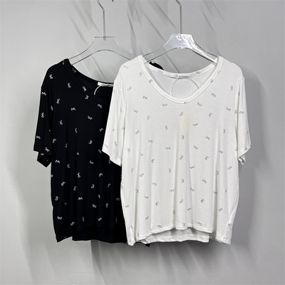 短袖韩国薄款亮闪闪蝴蝶结