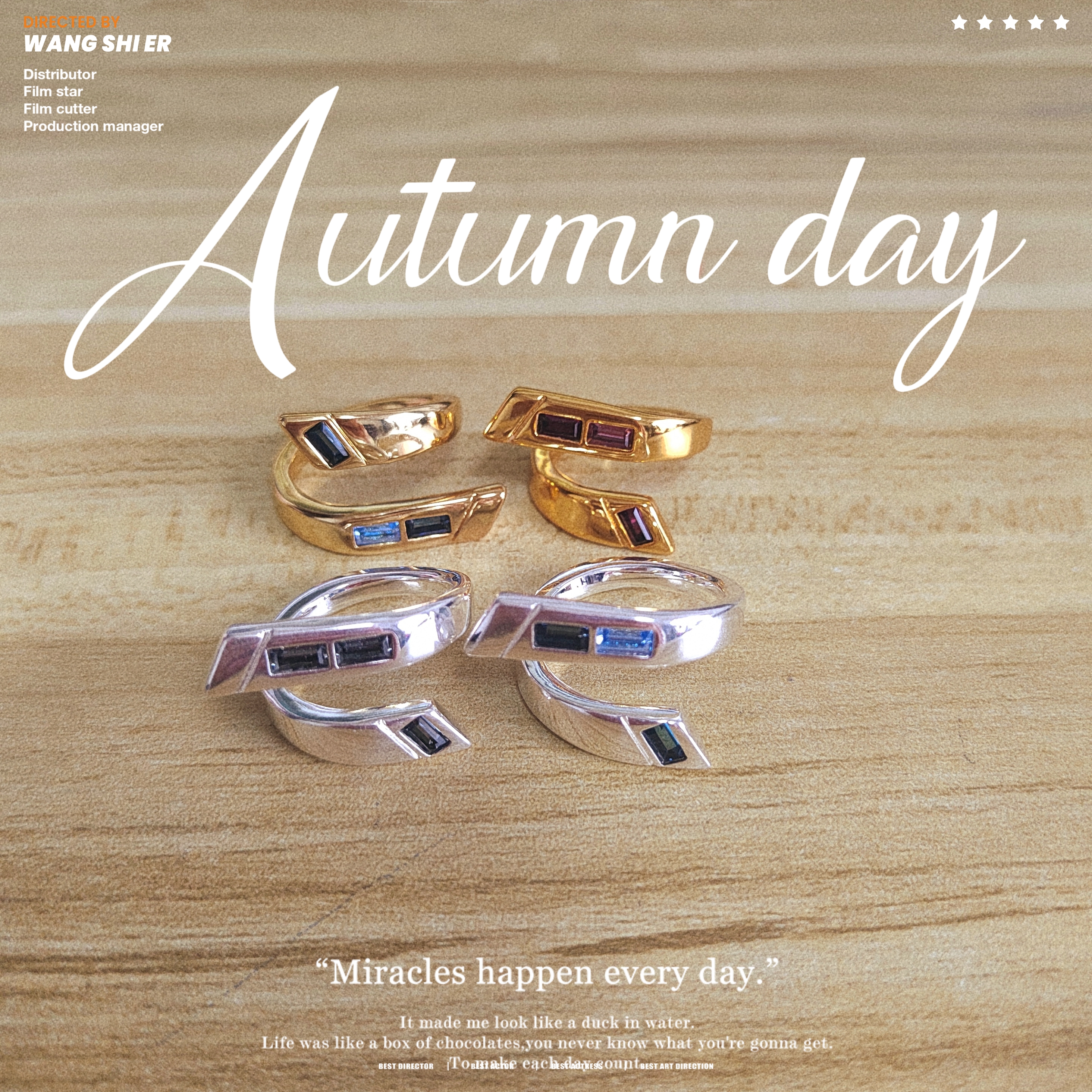 西班牙unode50水晶戒指ins小众设计高级轻奢简约情侣日常生活配饰