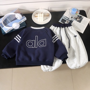 休闲卡通宽松韩版 儿童秋季 爆款 男女童童洋气时尚 中小童 卫衣套装