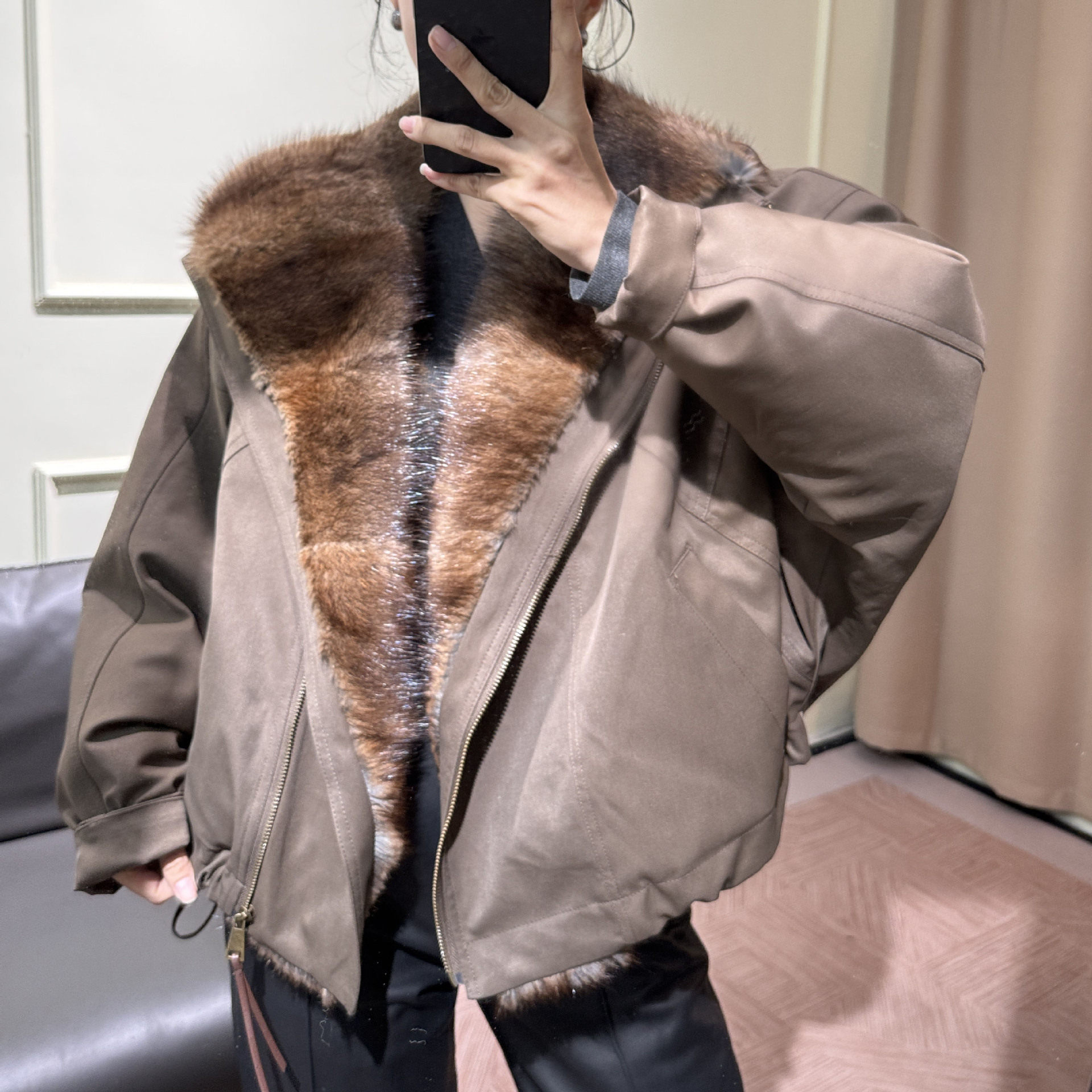 冬季新款狐狸毛短款皮草外套保暖