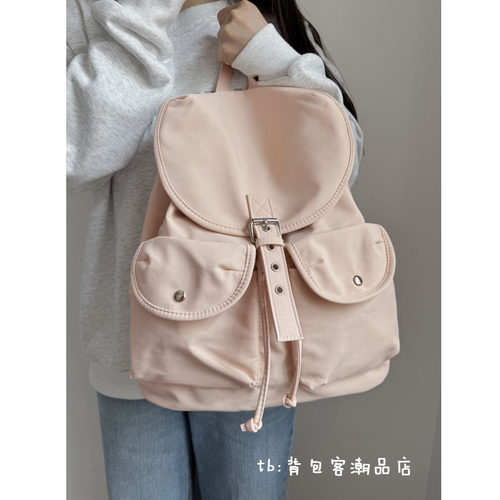 韩版防水抗皱尼龙通勤自制背包