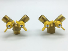 一分二路铜阀门带开关三通水管双出水分流分水器内外丝接头4分
