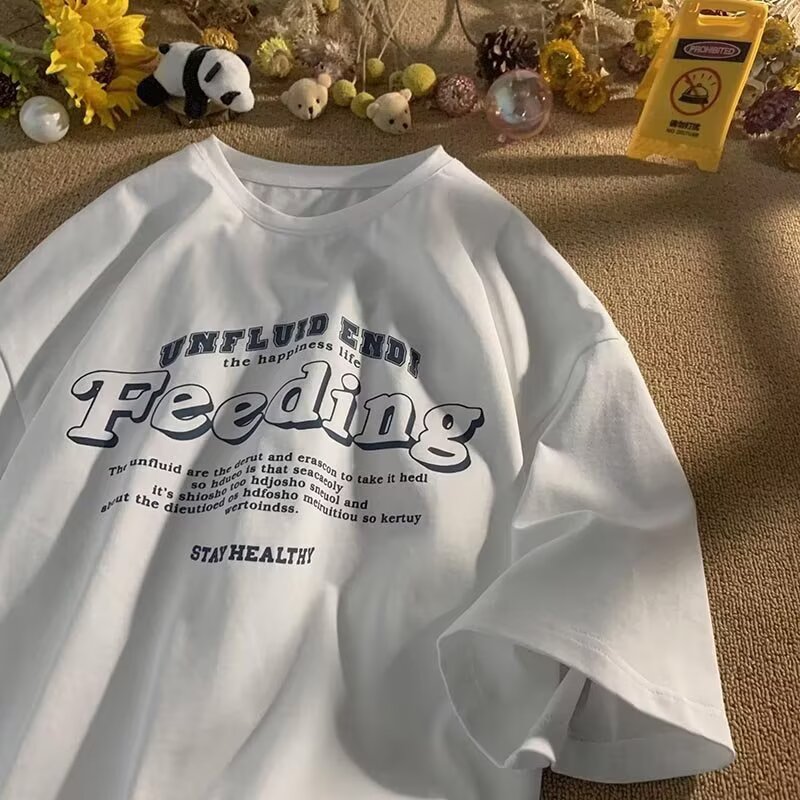 FEEDING美式字母重磅短袖