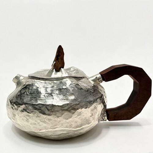 纯银泡茶壶复刻艺术家吴勇作品《荸荠》壶150毫升 茶具高端银壶