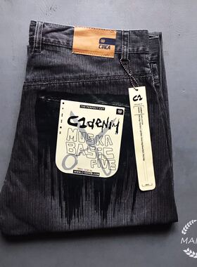 街头潮牌阔腿男长裤宽松立体剪裁刷漆个性纯收工重水洗工艺休闲裤