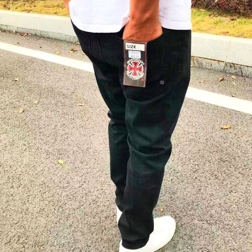 男士黑色弹力直筒百搭滑板裤