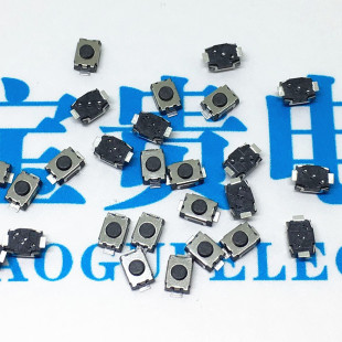 微动开关3x4x2mm 轻触开关3 2MM无柱小龟二脚贴片2脚 微型按键