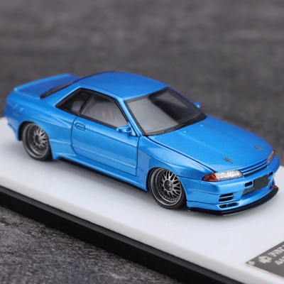 FH 1:64 日产 Skyline GT-R R32 可开前盖 天际线蓝 合金模型