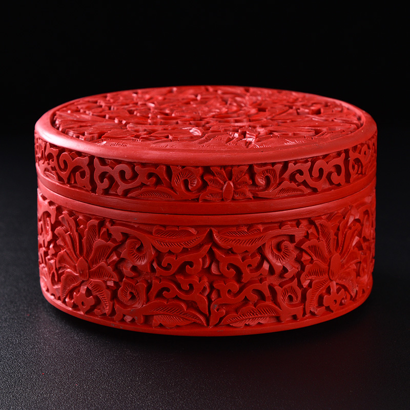 扬州漆器剔红雕漆首饰捧盒结婚