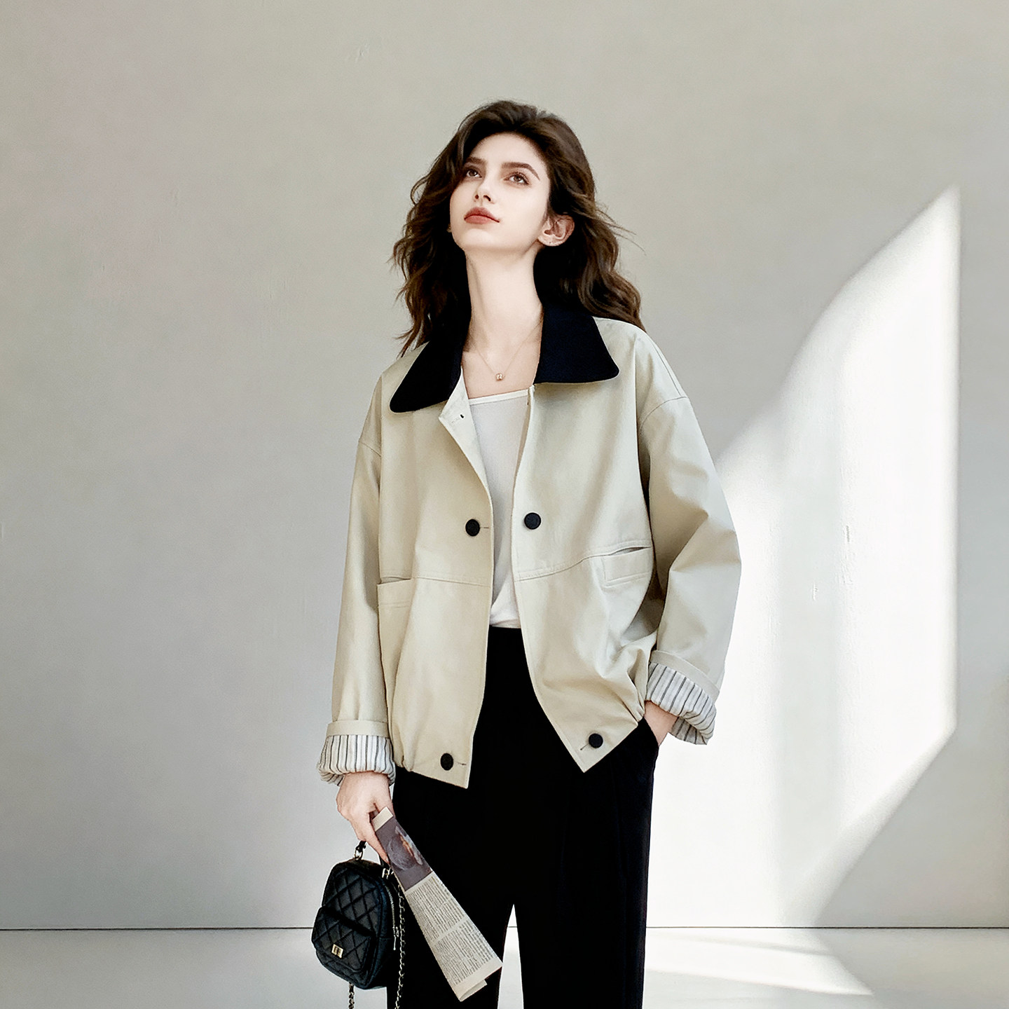 今年流行爆款短款风衣外套女2026