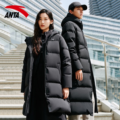 安踏官网新款情侣款中长款羽绒服