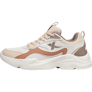 特步女鞋皮面运动鞋女2025新款秋冬跑步鞋官方旗舰店女款老爹鞋子