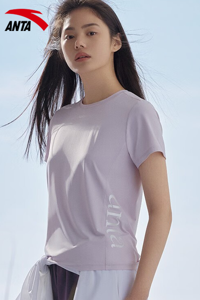 安踏短袖T恤女冰肤科技女装夏季新款体恤官方旗舰店女款运动上衣