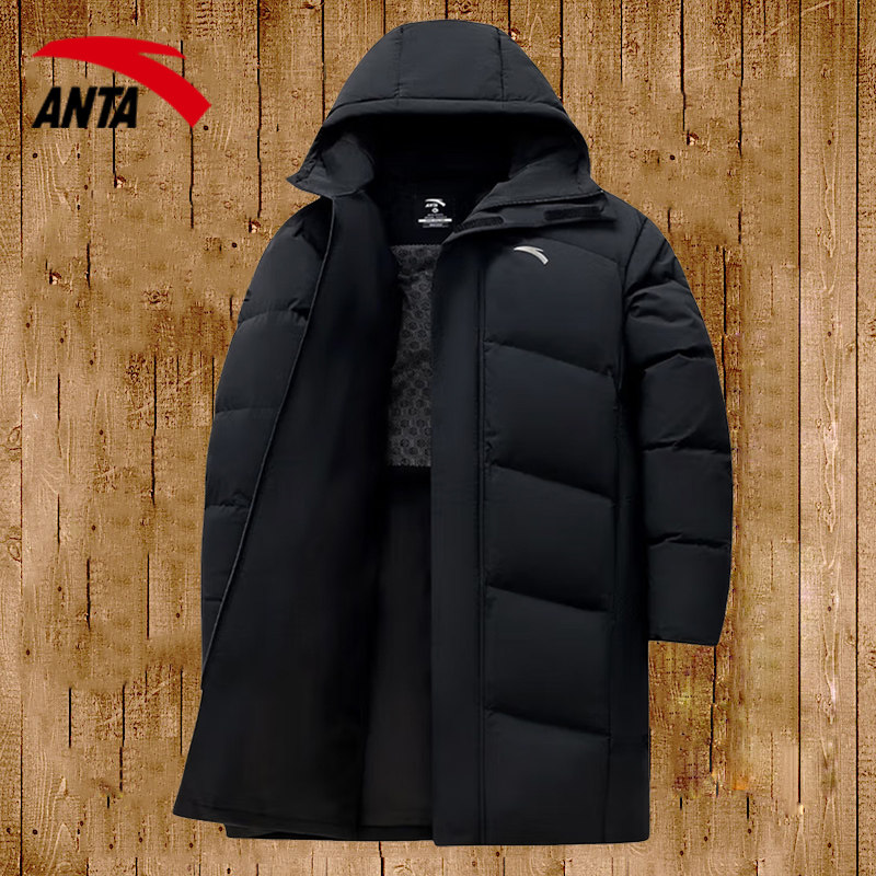 安踏官网新款情侣款中长款羽绒服