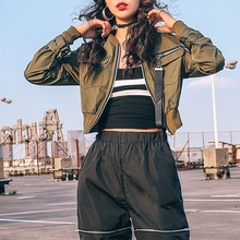 飘带chic飞行夹克女修身 小外套 显瘦短款 工装 2018春秋新款 大牌美式