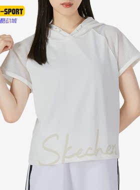 Skechers/斯凯奇正品夏新款针织透气女子休闲短袖T恤L222W012