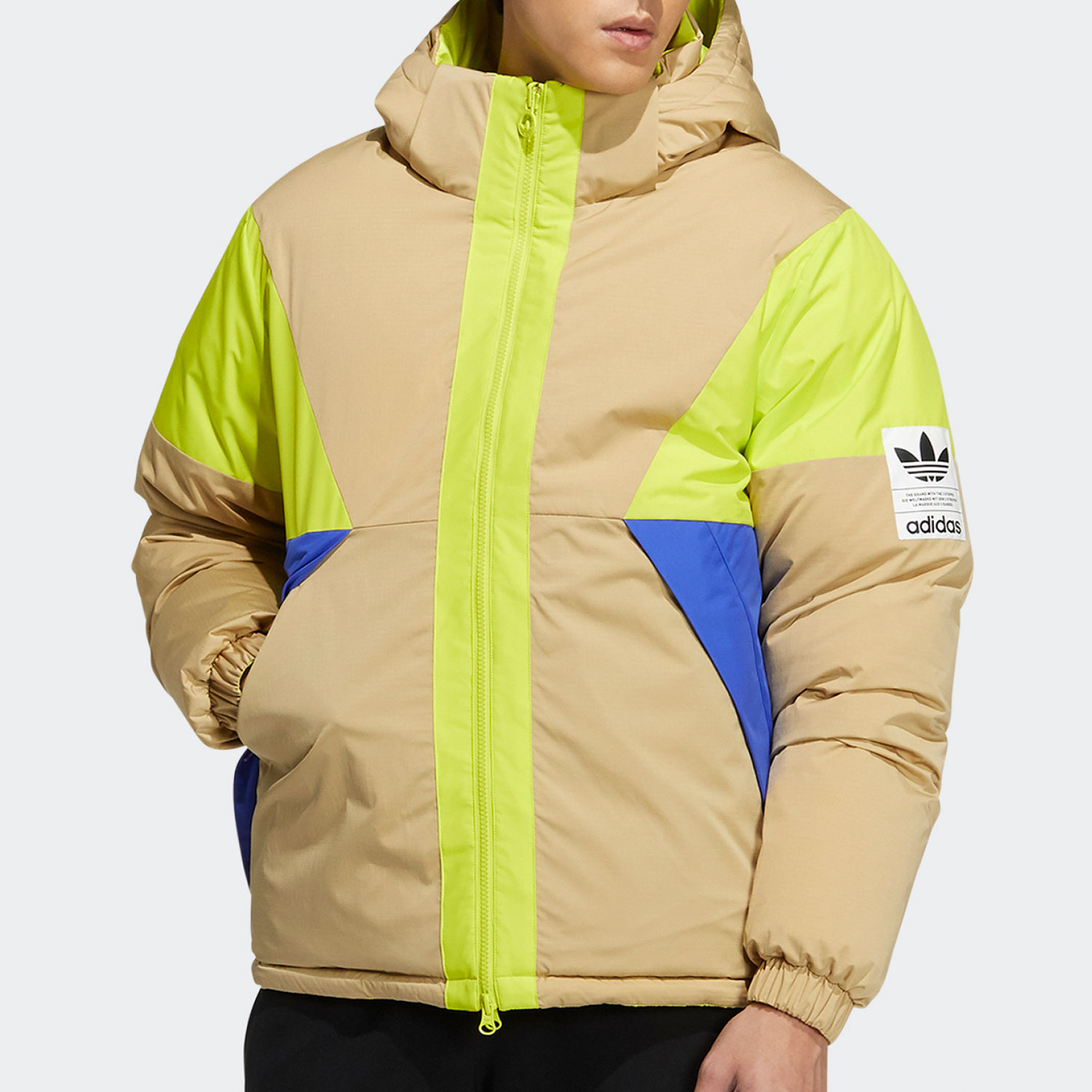 Adidas/阿迪达斯 正品三叶草休闲男子时尚潮流连帽羽绒服 H66016