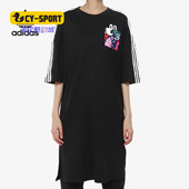 新款 夏季 女子中长运动休闲连衣裙DV2669 阿迪达斯正品 Adidas