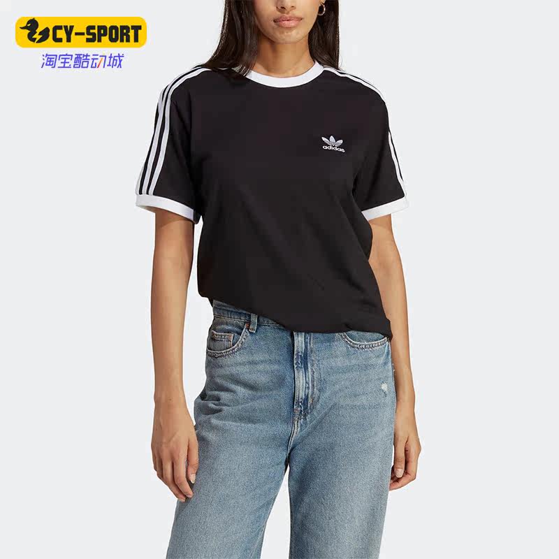 Adidas/阿迪达斯正品三叶草3 STRIPES TEE 女子运动T恤IB7407