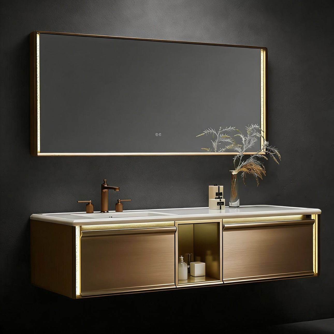 高端酒店风浴室柜组合双盆大尺寸奢石卫生间洗漱台洗手池洗脸盆柜,家装主材,浴室柜组合,淘宝优惠券,粉丝福利购,淘宝优惠卷