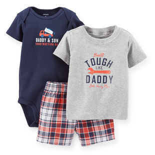 亏本清仓不卖了 carters卡特套装夏哈衣男童短袖包屁衣连体衣短裤