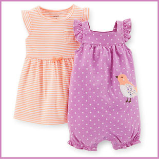 亏本清仓不卖了 carters套装卡特女童宝宝连衣裙连体哈衣两件套