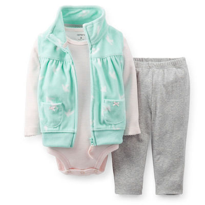 亏本清仓不卖了 carters卡特套装春哈衣女童长裤婴儿连体衣三件套